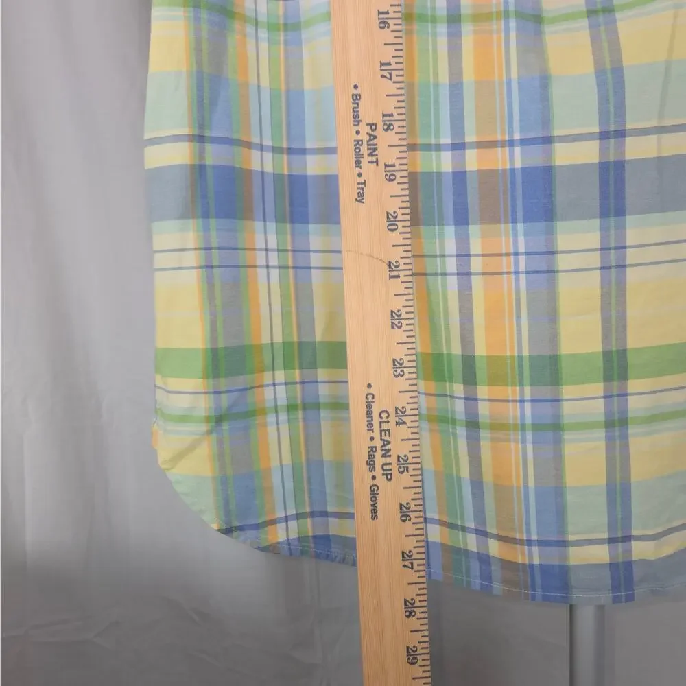 Polo Ralph Lauren Green Beach Twill Plaid Shirt Mens M Short Sleeve Button Down - Picture 7 of 10